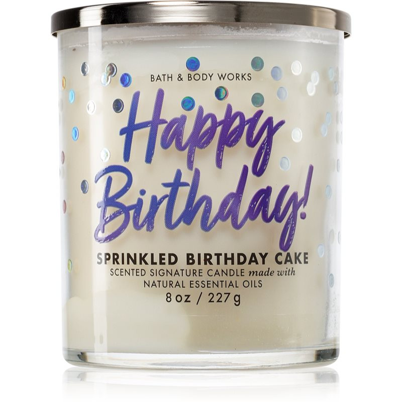 Bath & Body Works Sprinkled Birthday Cake vonná svíčka 227 g