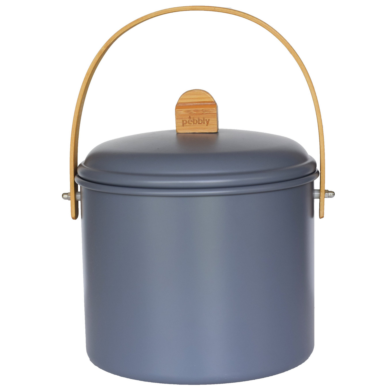 Pebbly Kompostér NBA196 7 l, modrá, ocel / bambus, Pebby