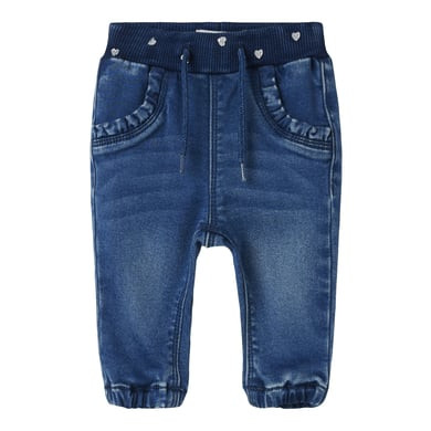 name it Medium Fleecové džíny Nbfrose Blue Denim