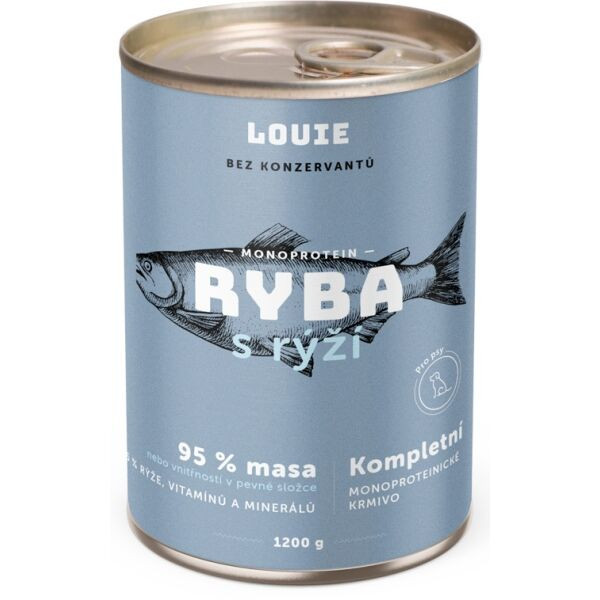 LOUIE Rybí s rýží 1200g Psí konzerva, modrá, velikost