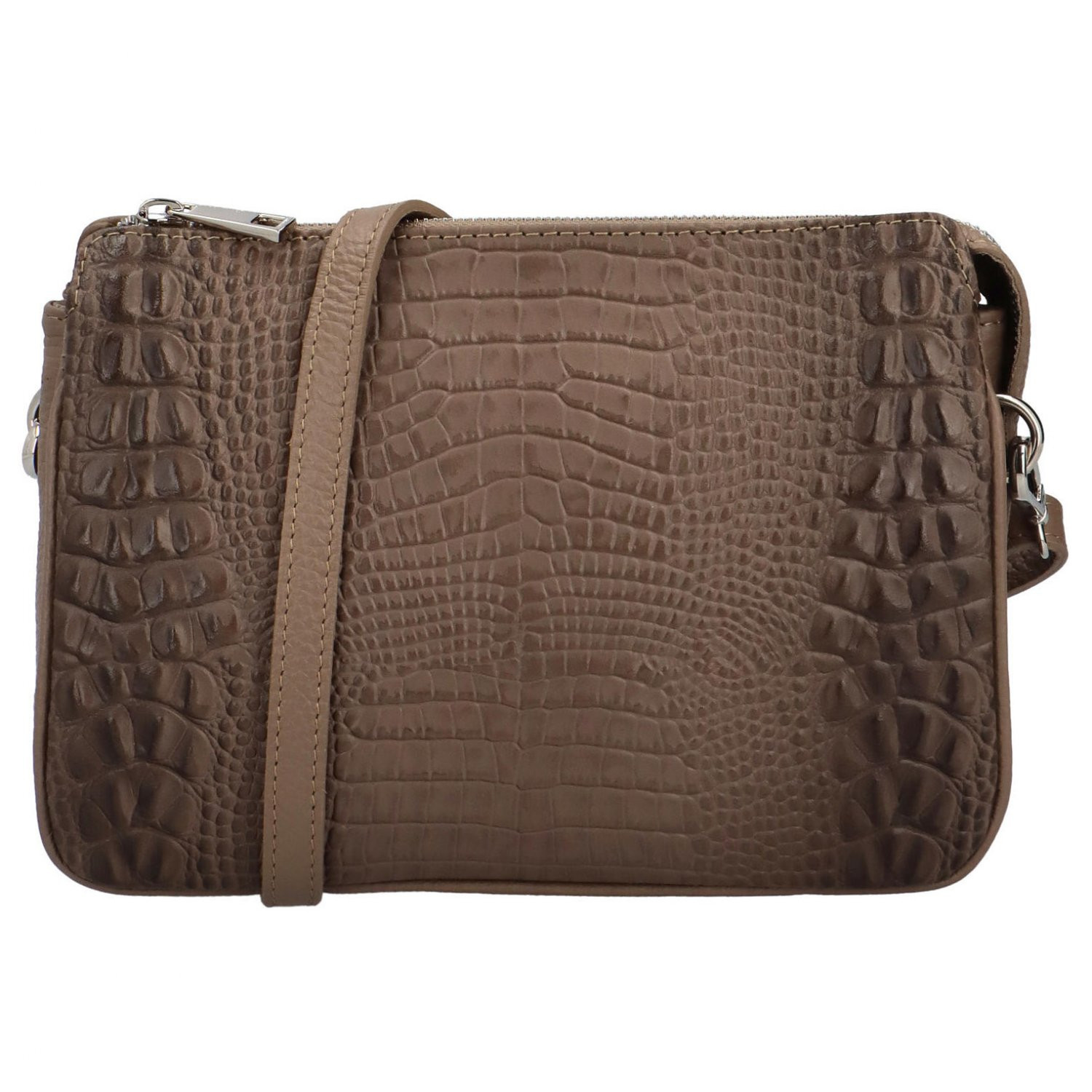 Dámská kožená crossbody kabelka khaki - Delami Dagobe Khaki