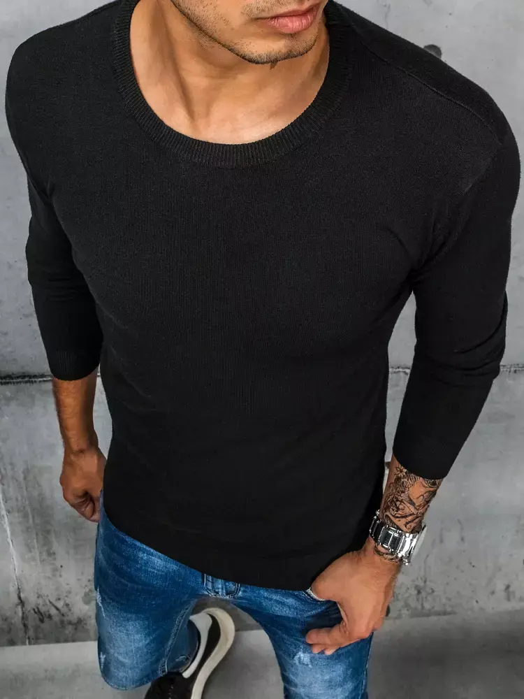 Pánský klasický černý svetr Dstreet