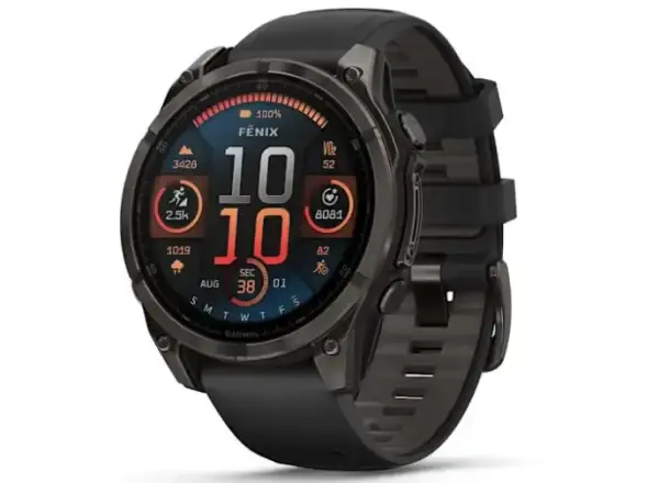 Garmin fenix 8 - 47 mm AMOLED Sapphire chytré hodinky Carbon grey DLC titanium Black/Gray 47 mm