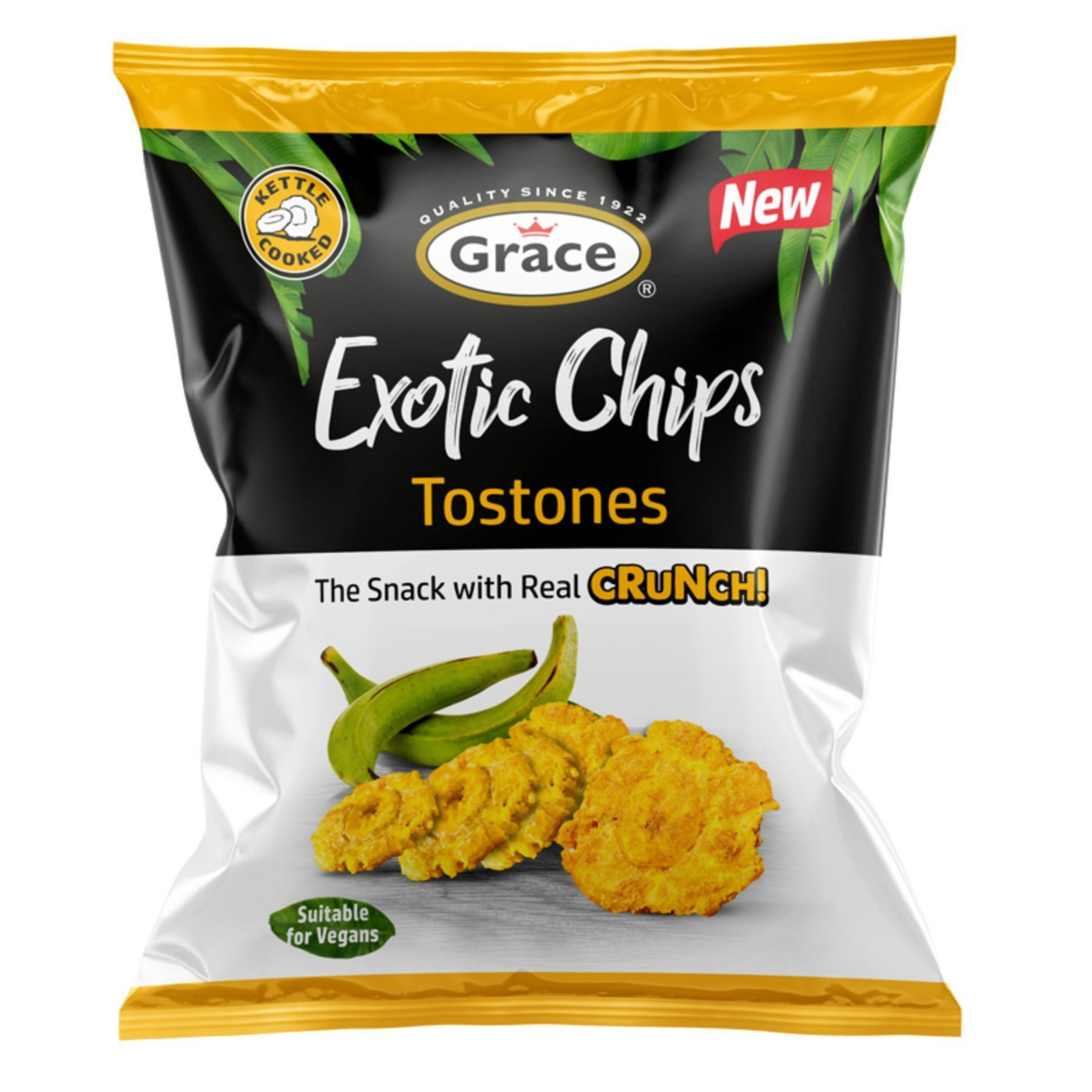 Grace kotlíkové banánové plantain chipsy Tostones bezlepkové 75g expirace