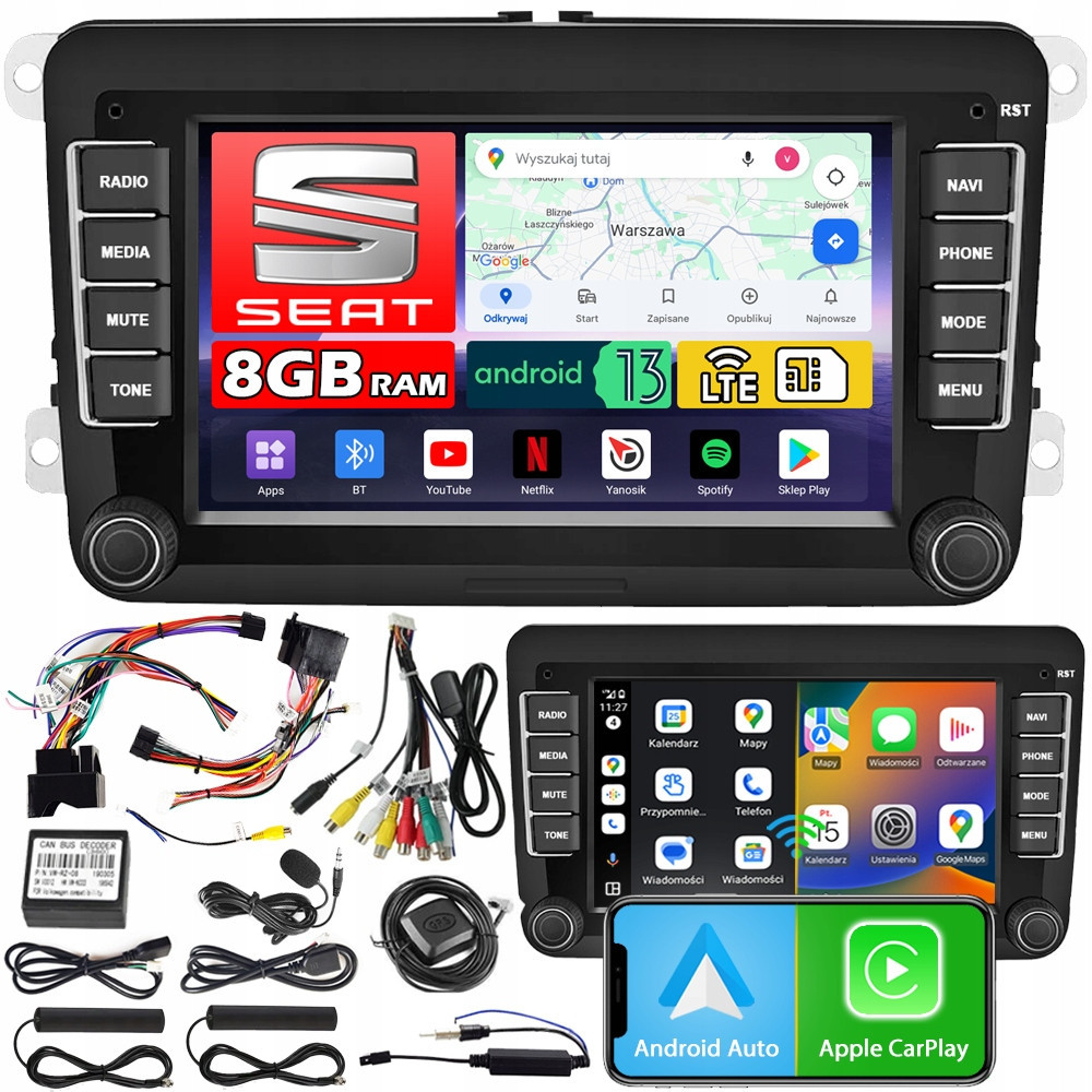 Autorádio Ncs ZV7 Seat Altea XL 2004-2015 Android Bt 8GB Navigace