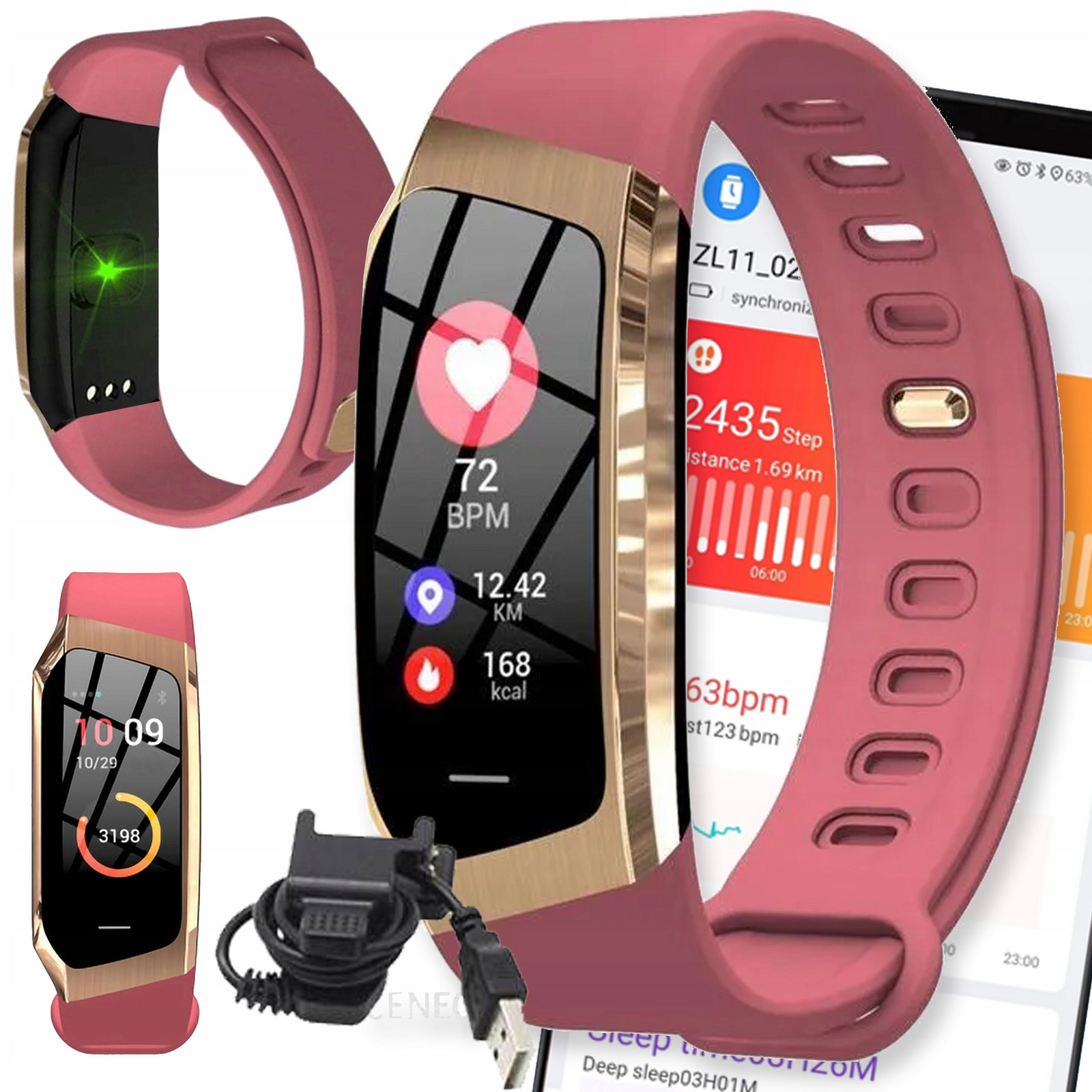 Chytré Hodinky Smartband Hodinky Sport Sportovní Náramek Dámský Tlak Amoled