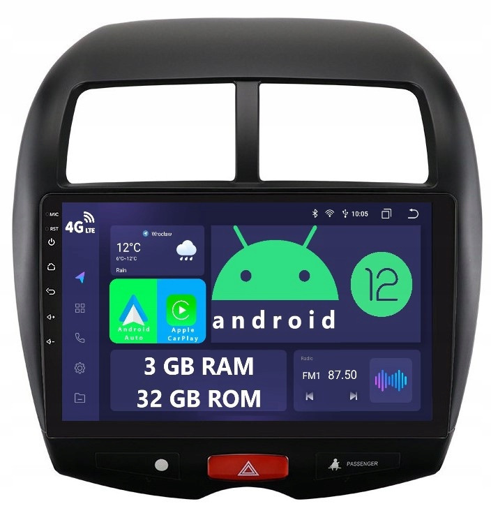 Radio 2DIN Navigace Android Mitsubishi Asx A 3/32 Gb Dsp Carplay Lte