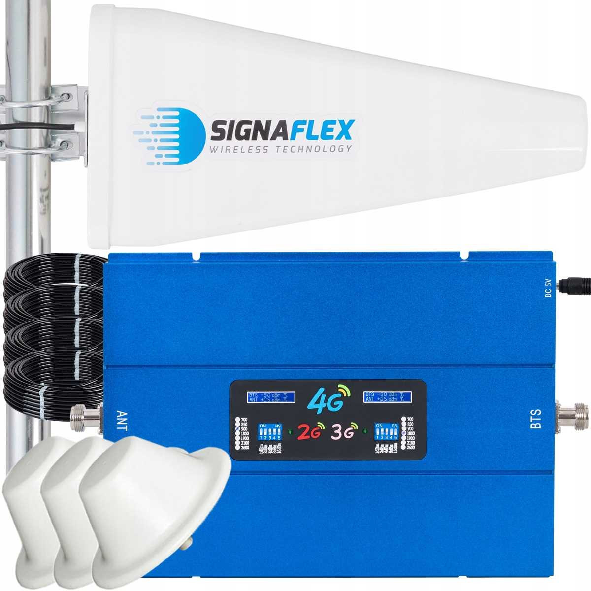 Set Zesilovač 70dBi Signálu Telefonu Egsm Internetu 4G Lte Antény 10m