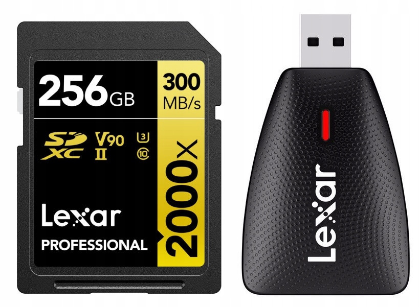 Lexar Sdxc Professional 256GB 300MB/s Uhs-ii V90 2000x čtečka