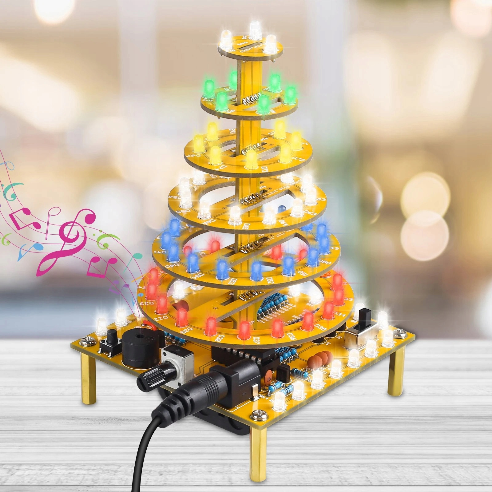 Barevný Dort Led animace Melodie Happy Birthday Diy Kit