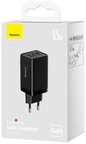 Nabíječka do sítě Baseus GaN 5 Pro Fast Charger CCGP120201 65W 1x Usb-a 2x