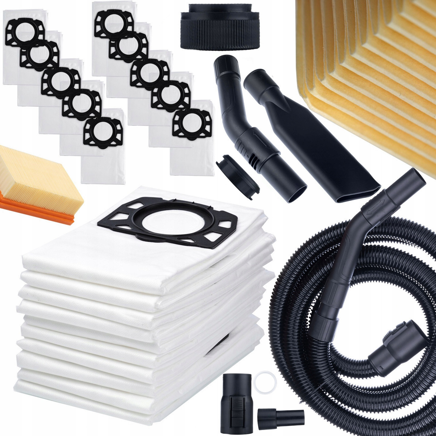 Sada 10X Sáčků Filtr Do Vysavače Karcher WD4 WD5 WD6 Sací Hadice
