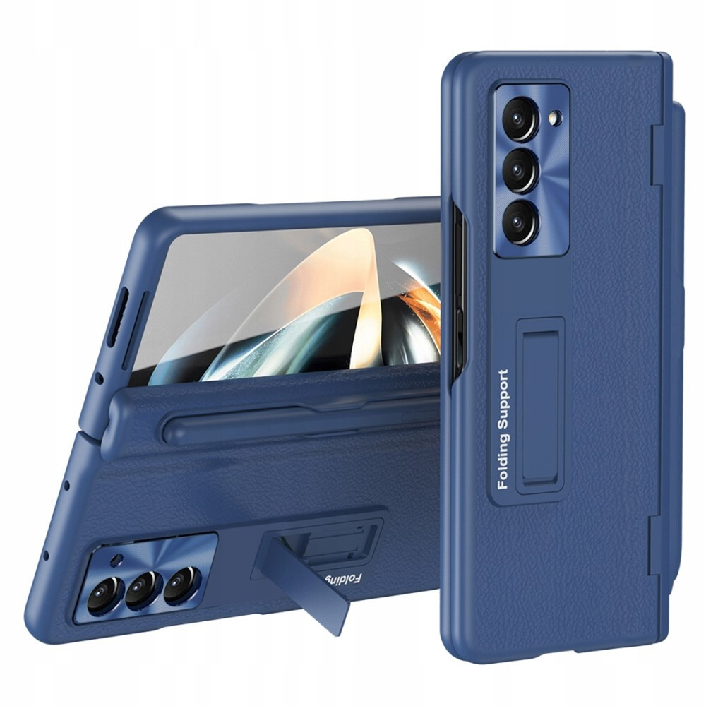 Pouzdro Kožené Sklo pro Samsung Galaxy Z Fold5 5G case se stojánkem dotykové pero