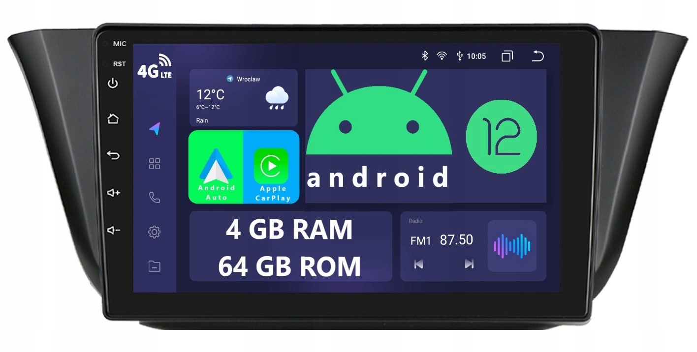 Navigace Rádio 2DIN Android Iveco Daily 6 VI 4/64 Gb Dsp Carplay Lte