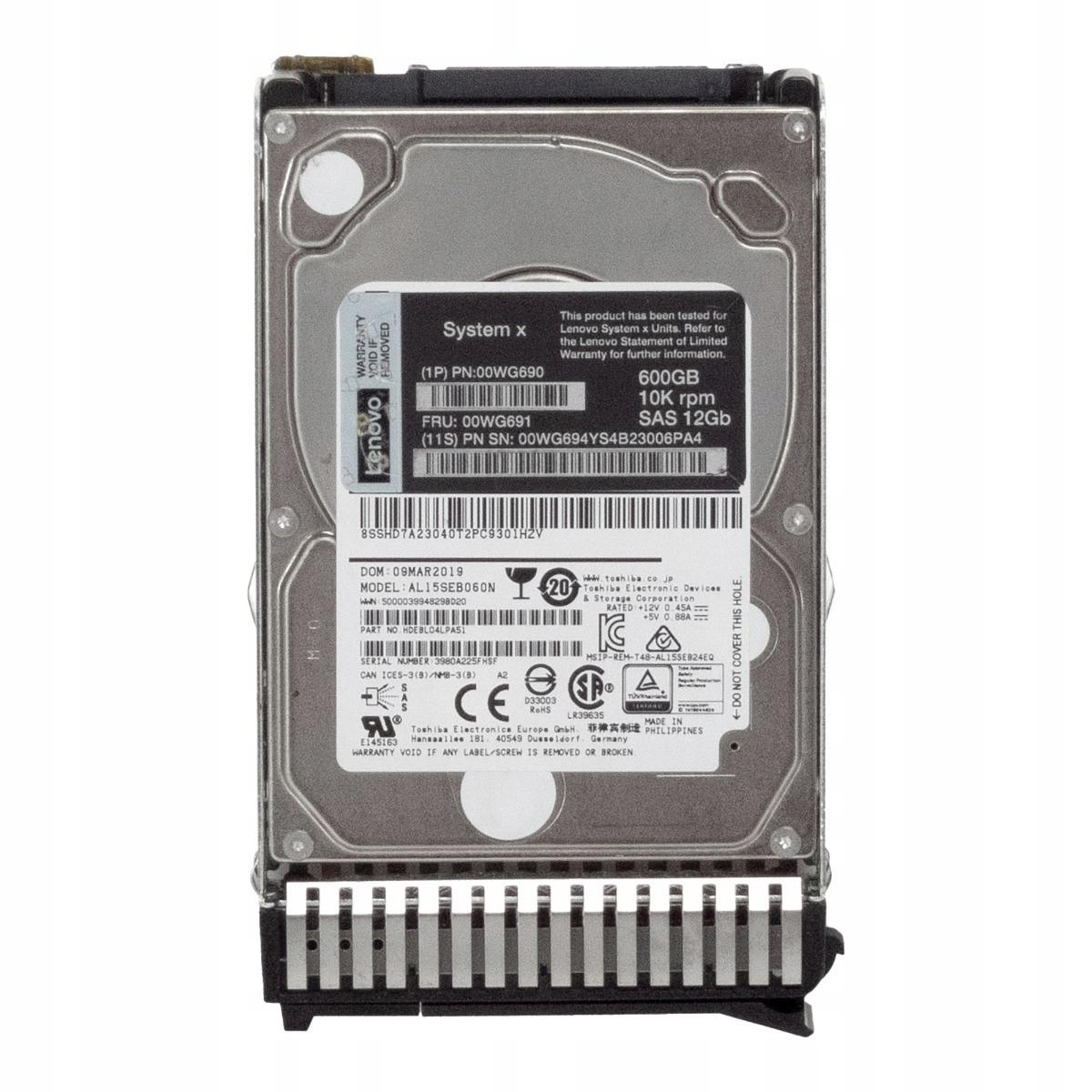 Lenovo 00WG691 00WG694 00WG690 600GB 10K 128MB SAS-3 2.5'' AL15SEB060N