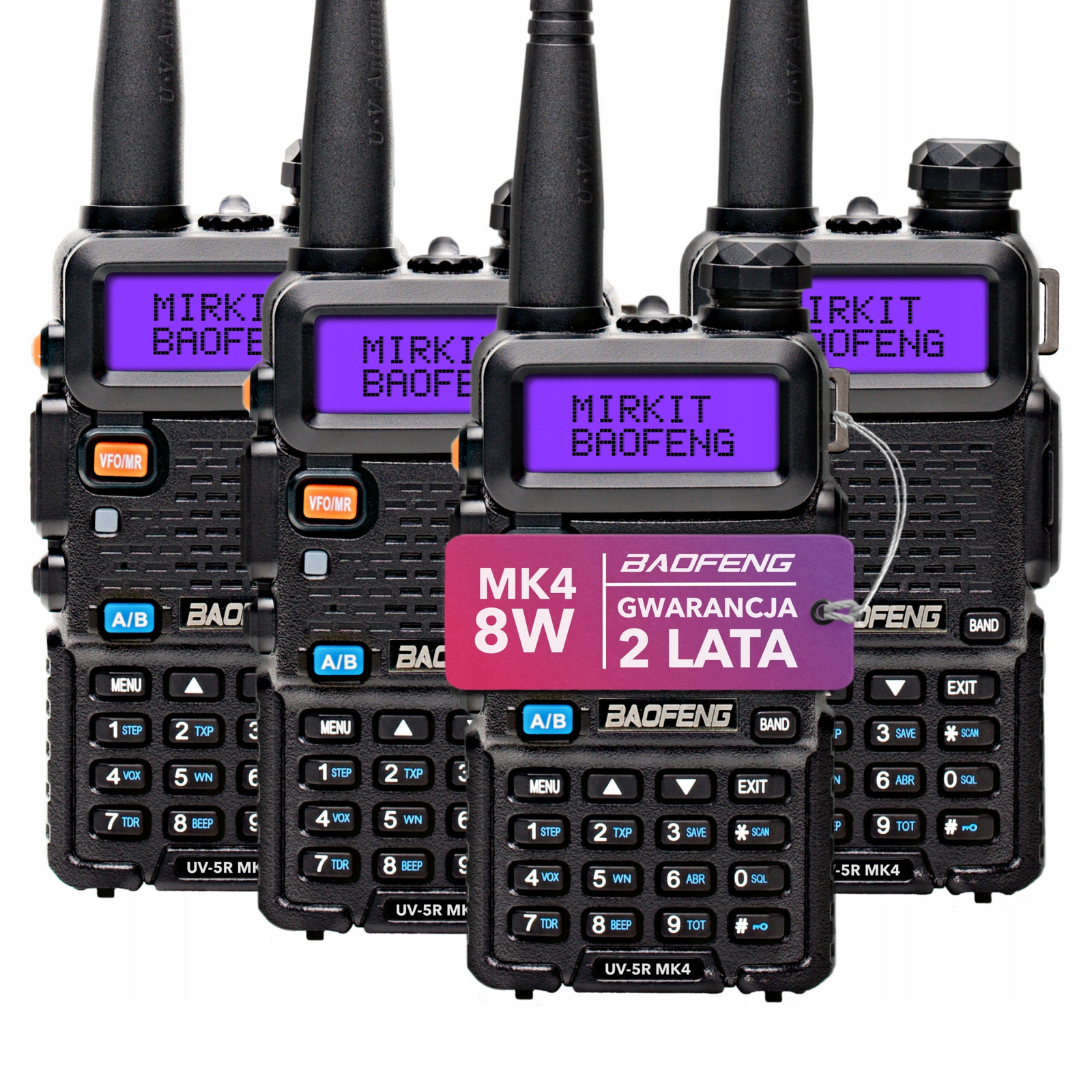 Sada vysílaček 4 ks Baofeng UV-5R MK4 8W