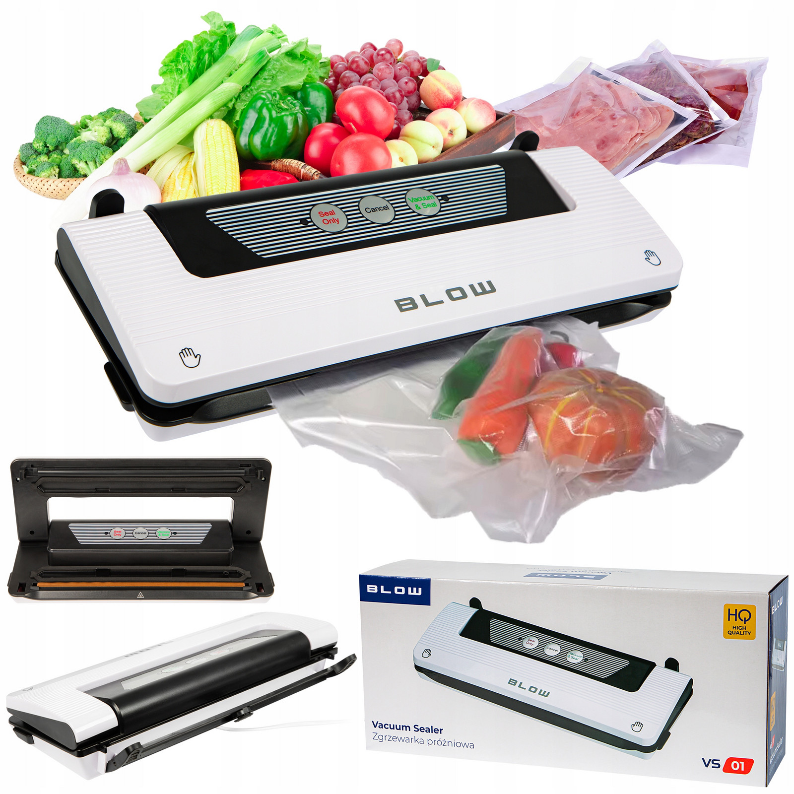 Svářečka Vakuová Balička Na Fólie Potravin Jídlo Nůž Fólie 28 cm