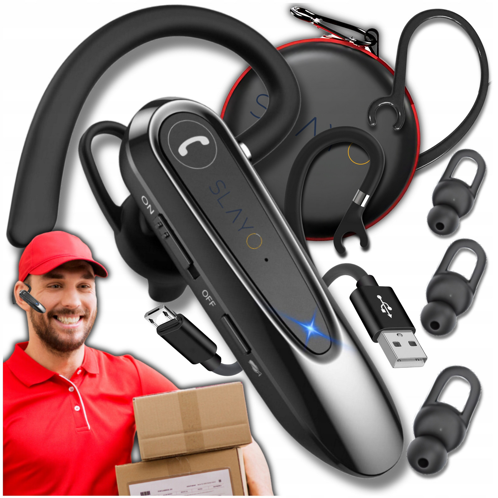 Bluetooth sluchátka Bezdrátová sluchátka do ucha Hovory 30h Bt