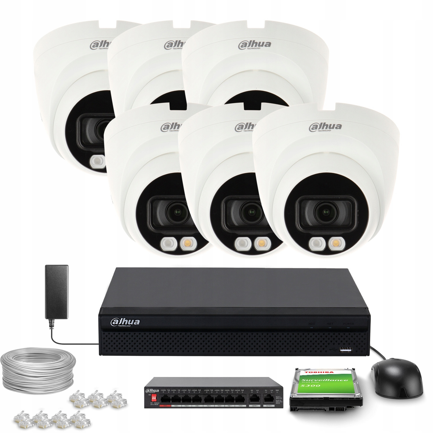 Monitorovací set 6x IPC-HDW1439V-A-IL-0280B 3.7Mpx Aplikace Dahua