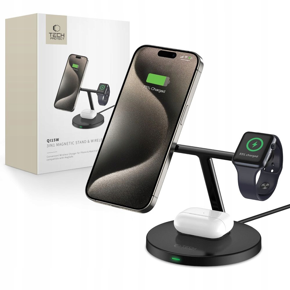 MagSafe indukční stanice 3v1 15W pro Apple iPhone 15 AirPods Watch Ultra