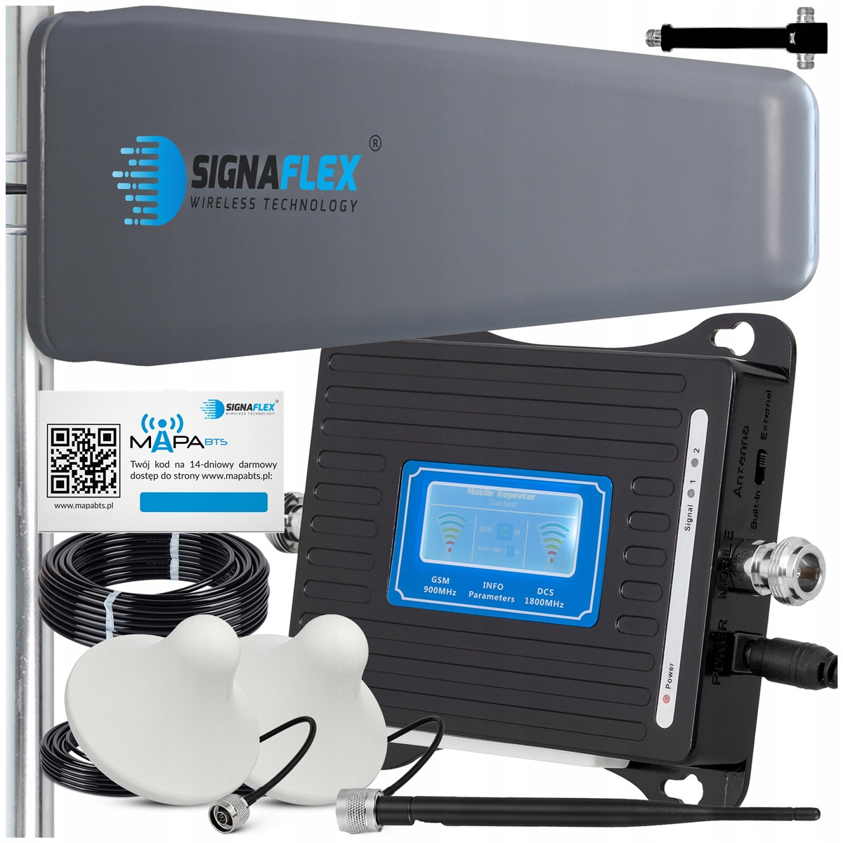 Set Zesilovač 65dBi Signálu Gsm Telefonu Internetu 4G Lte Antény 10m