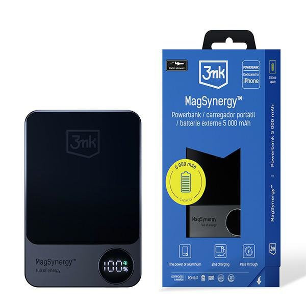 3MK MagSynergy Powerbanka 5000mAh s funkcí bezdrátového nabíjení
