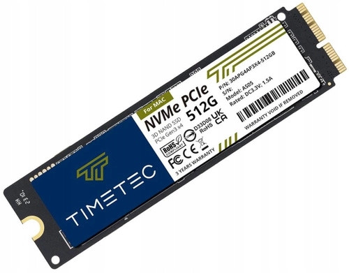 Ssd Disk M.2 NVMe PCIe Timetec AS05 512GB 30APG4AP3X4-512GB For Mac