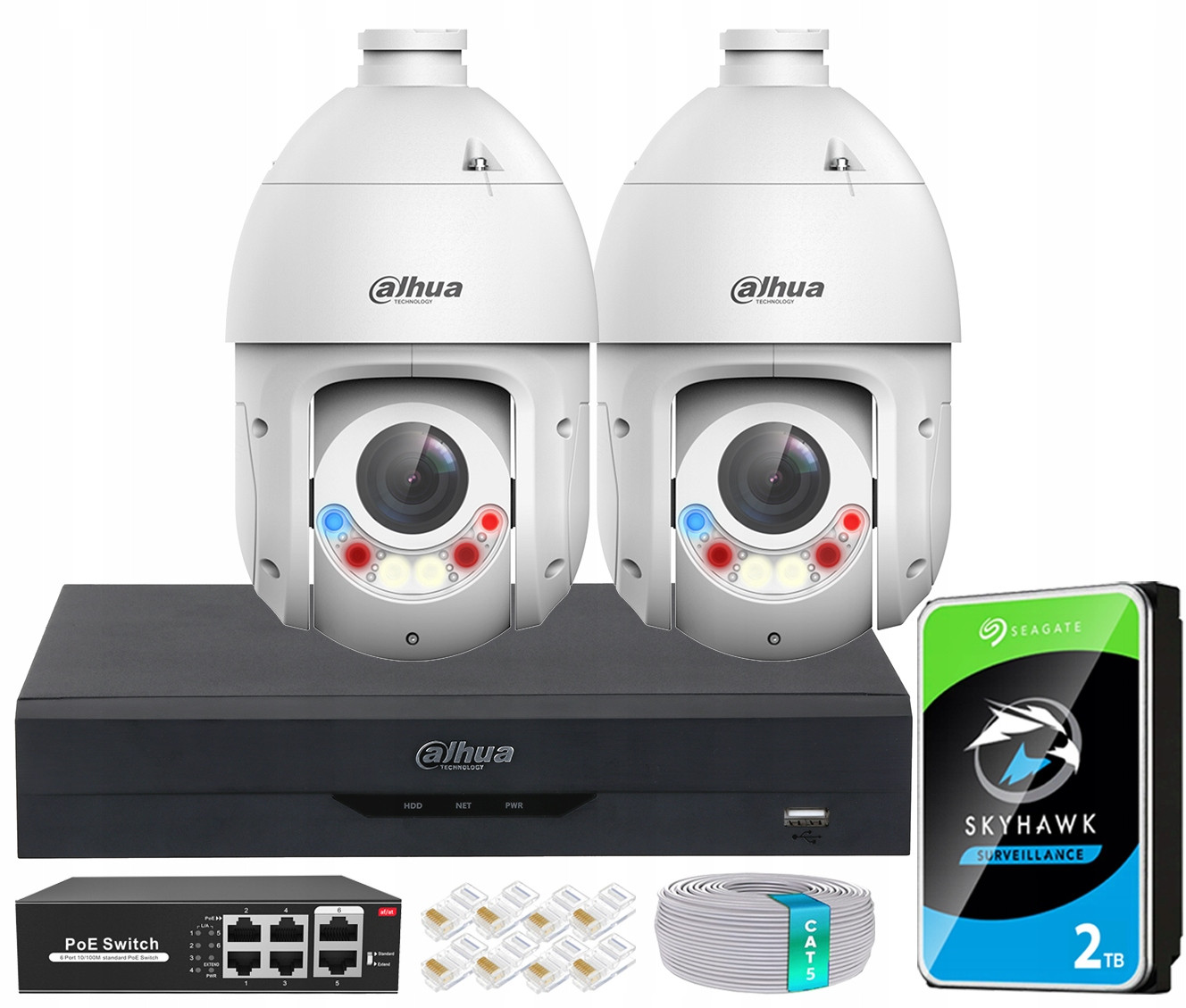 Ip monitoring Sada 2 Kamery 4Mpx Ptz Autotracking Rozpoznávání obličeje