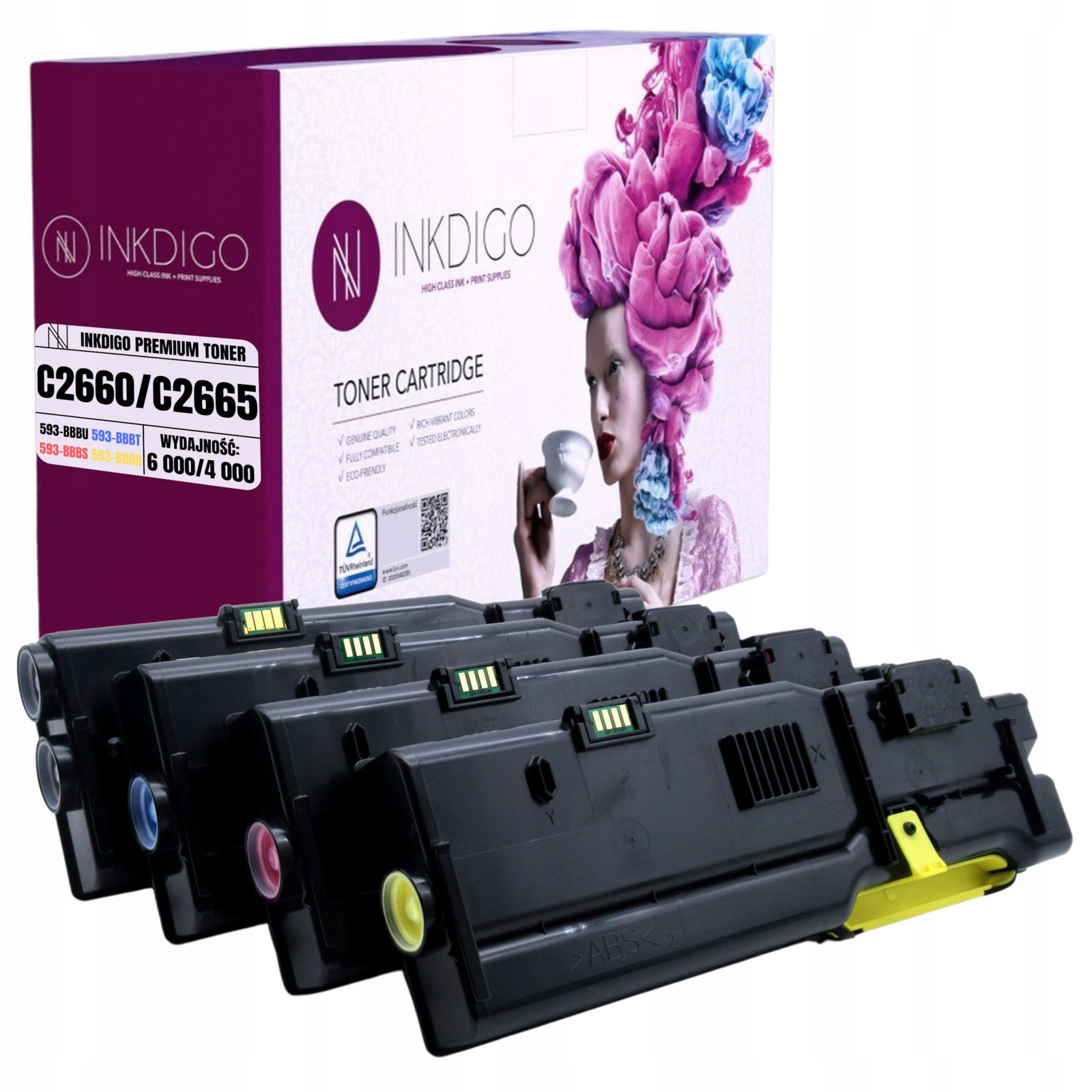 4x Toner náhradní 593-BBBU/BBBS/BBBT/BBBR pro tiskárny pro Dell C2660dn