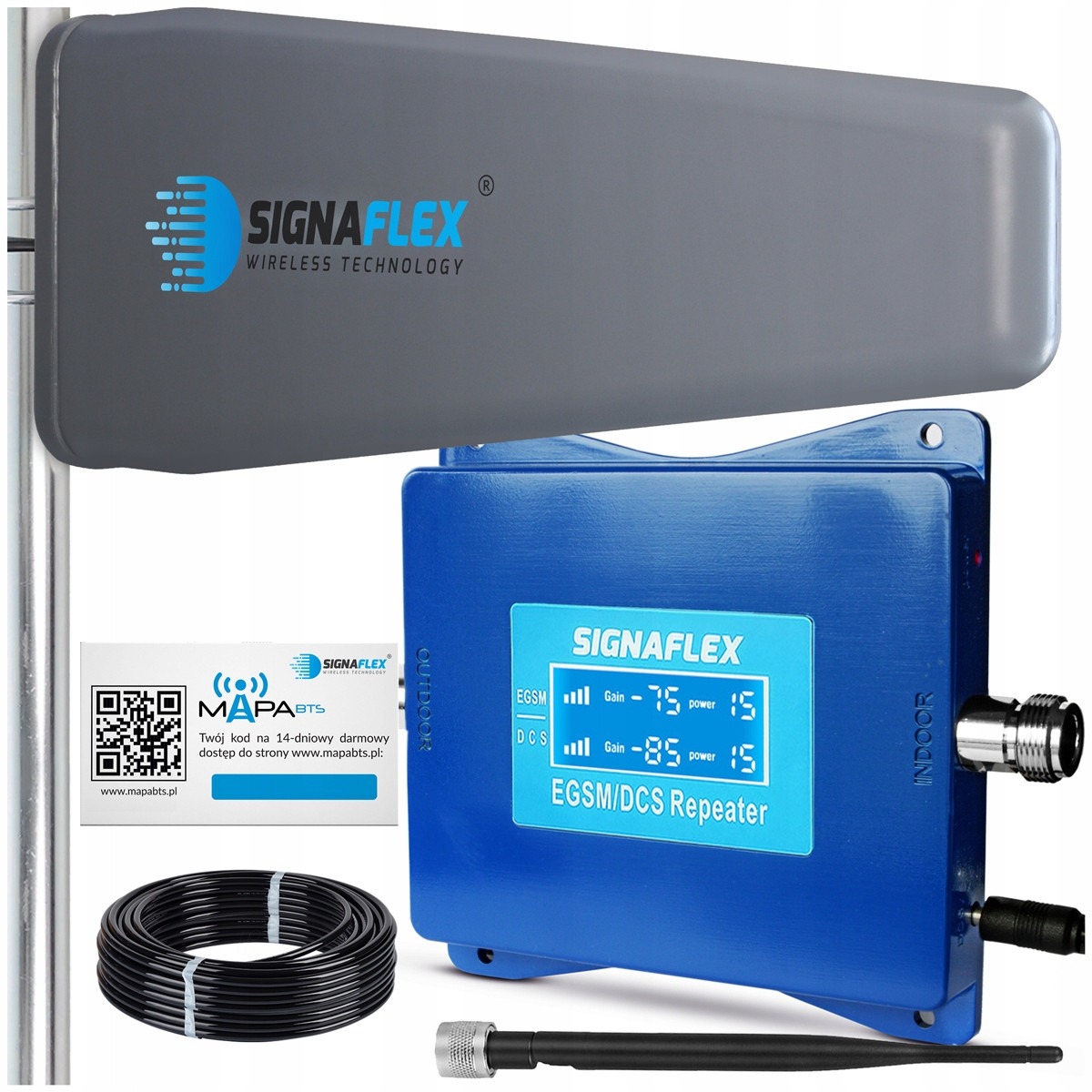 Set Zesilovač Dosahu Internetového Signálu Egsm Dcs 4G Lte Antény 10m