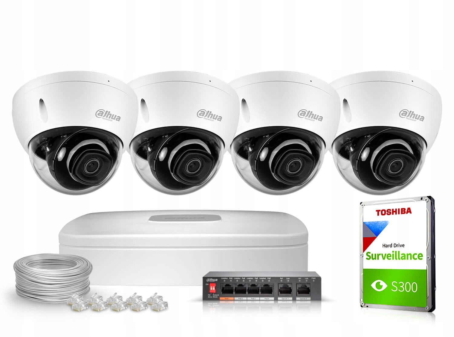 Monitorovací sada 4x IPC-HDBW2841E-S-0280B Detekce Aplikace Dahua