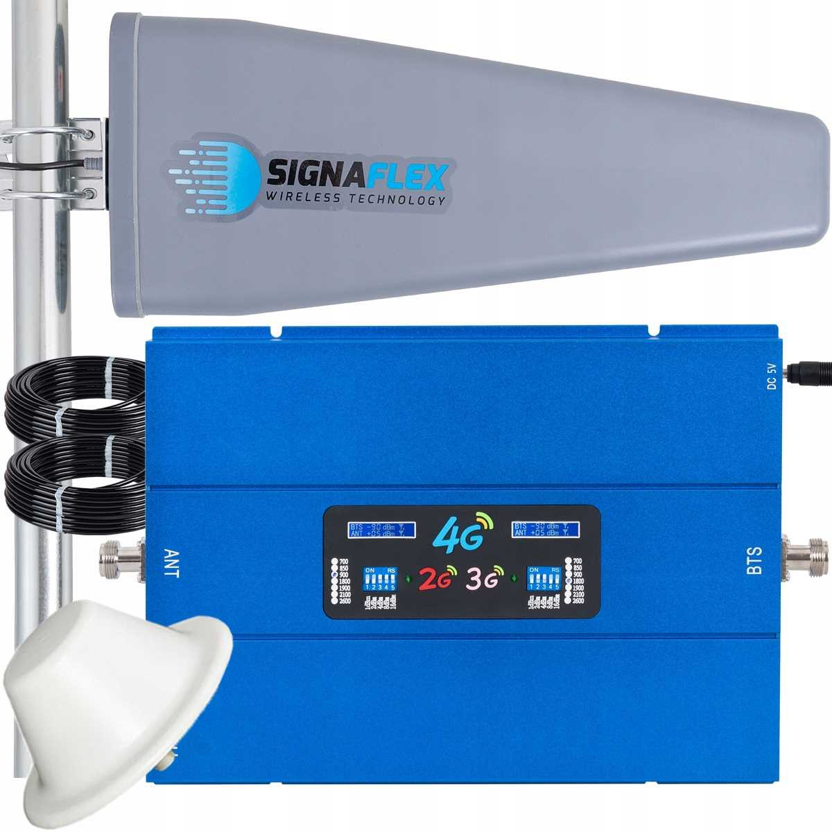 Set Zesilovač 70dBi Signálu Telefonu Egsm Internetu 4G Lte Antény 15m