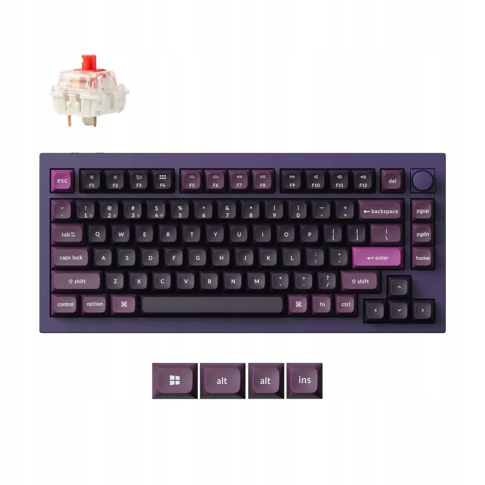 Keychron Q1 Max Qmk/via Bezdrátová mechanická klávesnice Purple Q1M-V1