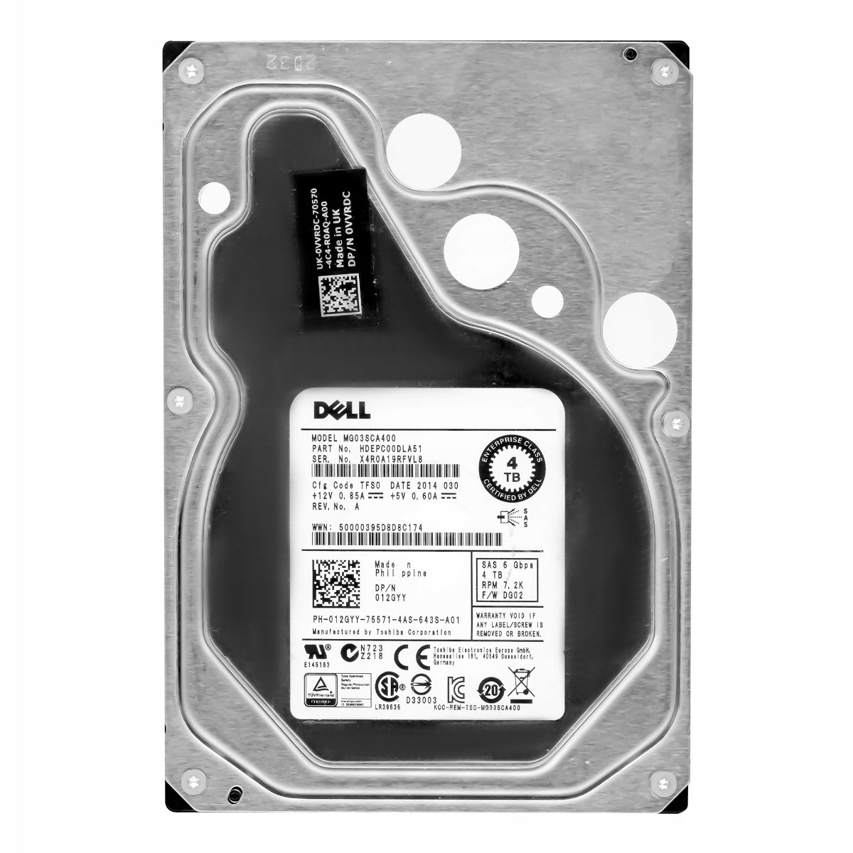 Dell 012GYY 4TB 7,2K 64MB SAS-2 3,5'' MG03SCA400