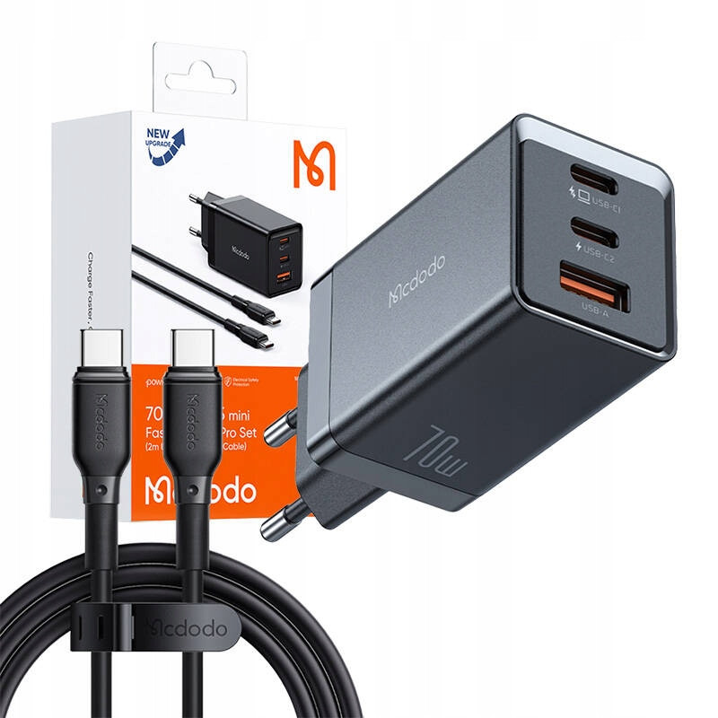 Mcdodo Rychlonabíječka Do Sítě CH-1543 Gan Usb-c Usb-a 70W Usb Kabel