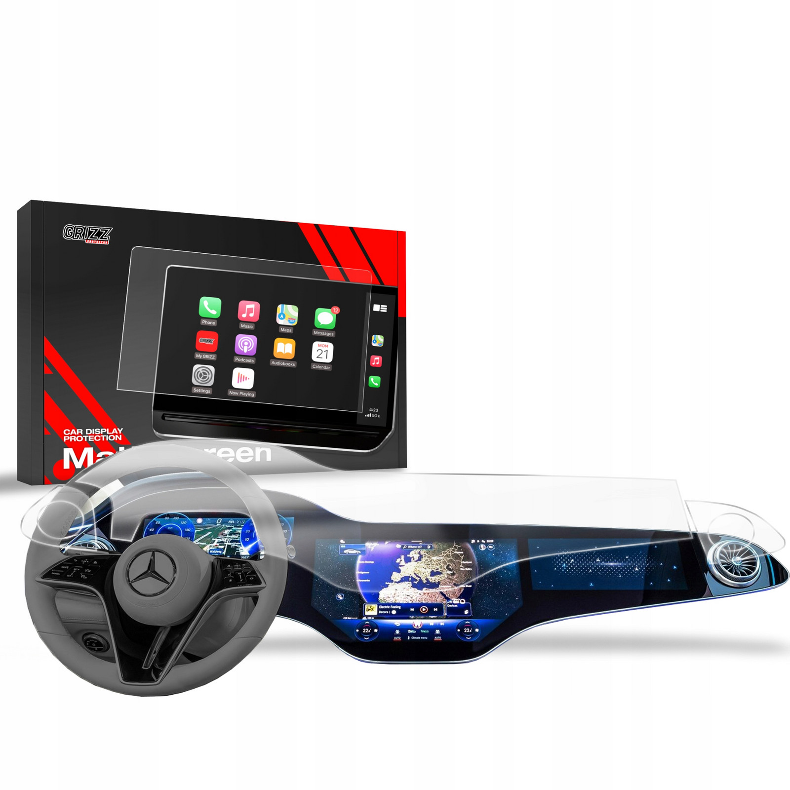 3v1 Fólie Matná pro Mercedes Eqe Hyperscreen (2022-2024)