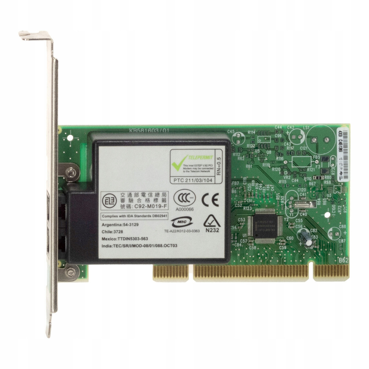 Intel 537EP V.92 56K Fax Modem Karta Pci