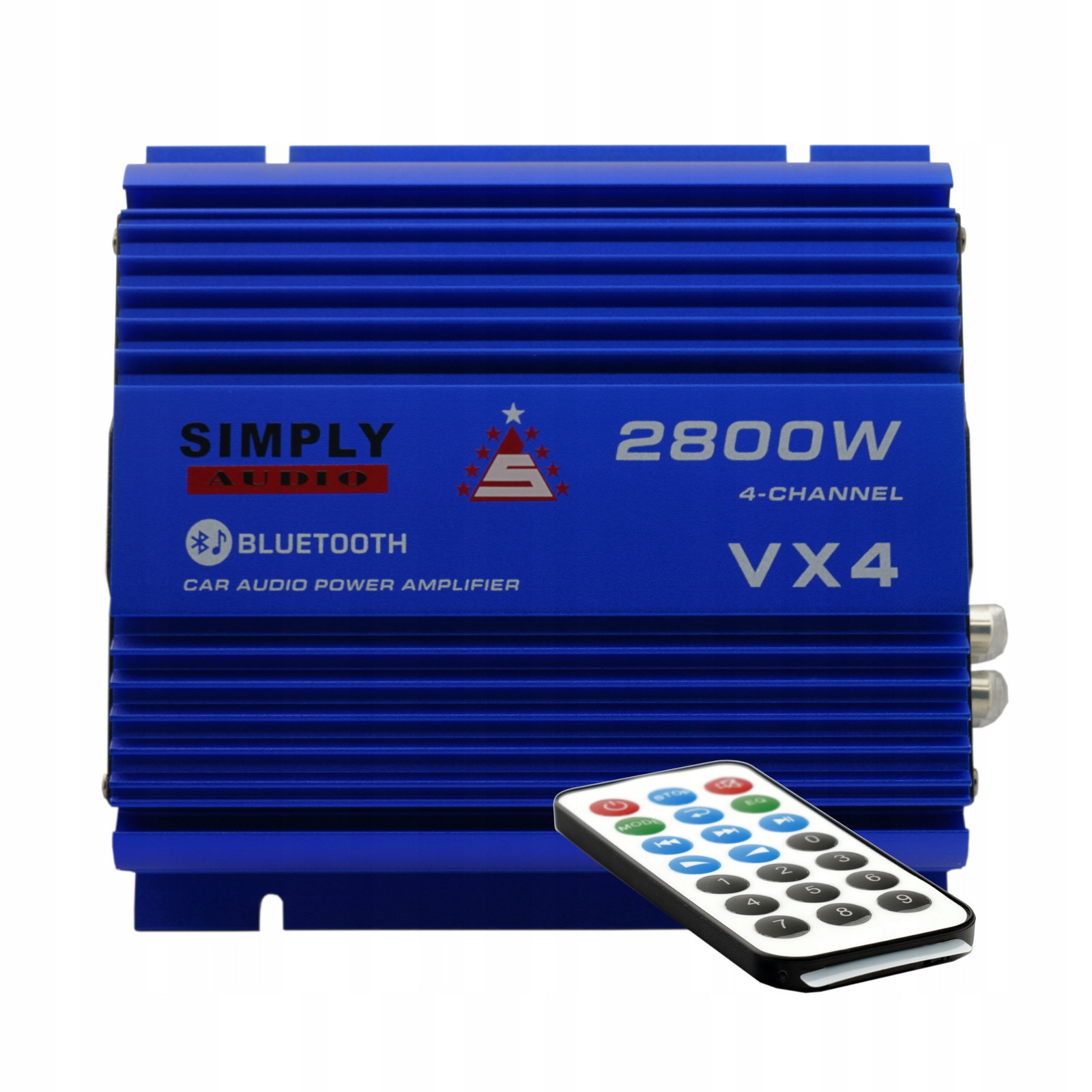 Simply Audio VX4 Zesilovač do auta 4-kanálový Usb Sd Bluetooth Dálkové ovládání