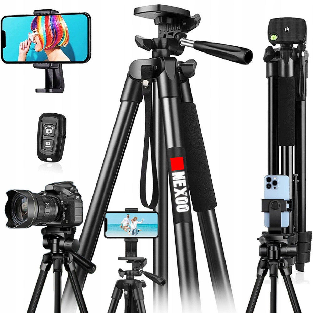 Stativ 5v1 Tripod 161cm Pilot Držák Telefonu Nexoo Černý Pilot