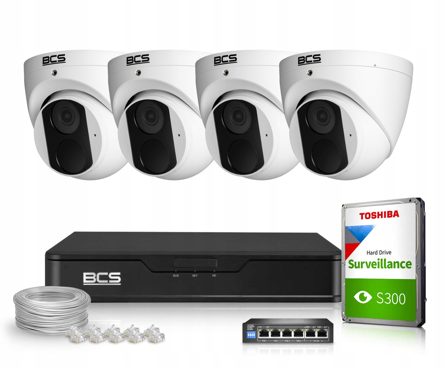 Monitorovací sada 4x BCS-P-EIP15FSR3 5MP Ir 30m Starlight 1TB Aplikace