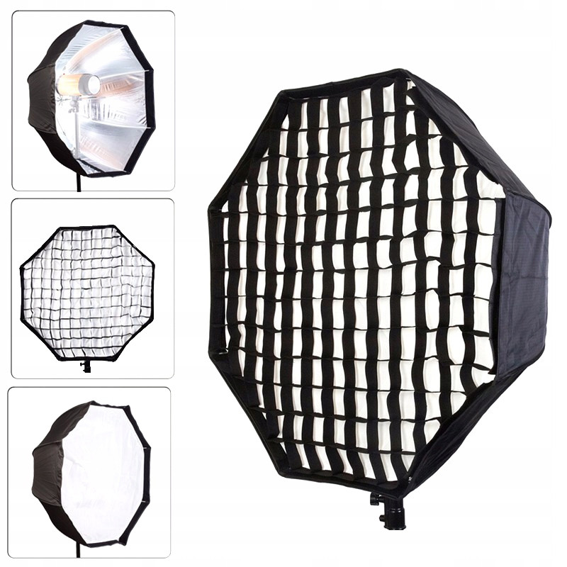 Hluboký Deštník Softbox Octa Octo Parabolický 80cm Grid Pouzdro