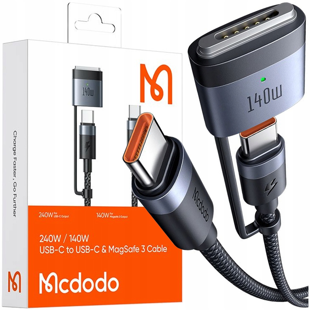 Mcdodo Nabíjecí Kabel Pro Macbook Air Pro Usb-c Magsafe 3 140W 2M