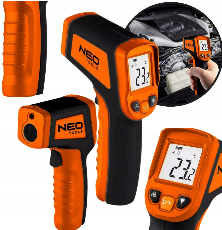 Pyrometr Měřič Teploty Bezkontaktní Teploměr -50°C +400°C Neo Tools