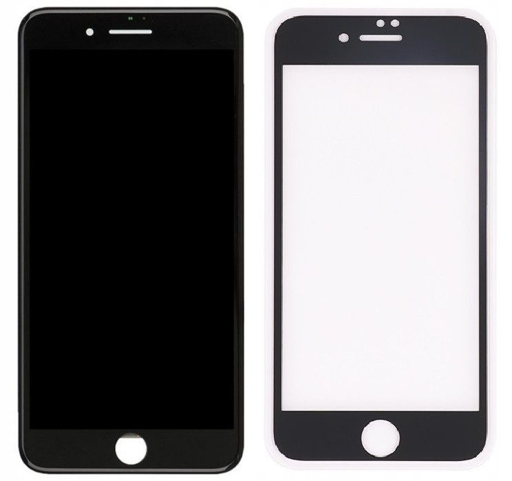 LCD displej Retina pro Apple iPhone 7 černý Tvrzené sklo 9H Asahi 3D