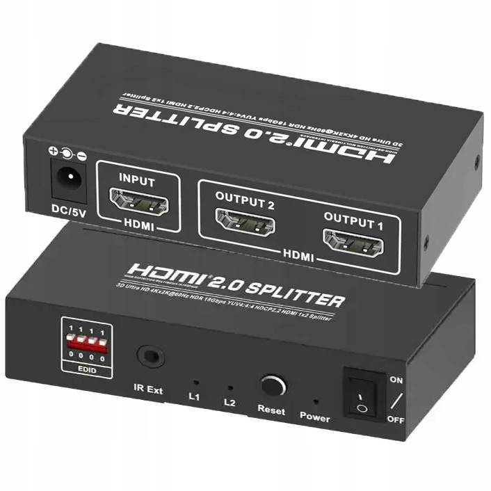 Aktivní rozbočovač Hdmi splitter 2.0 1x2 Edid+ir