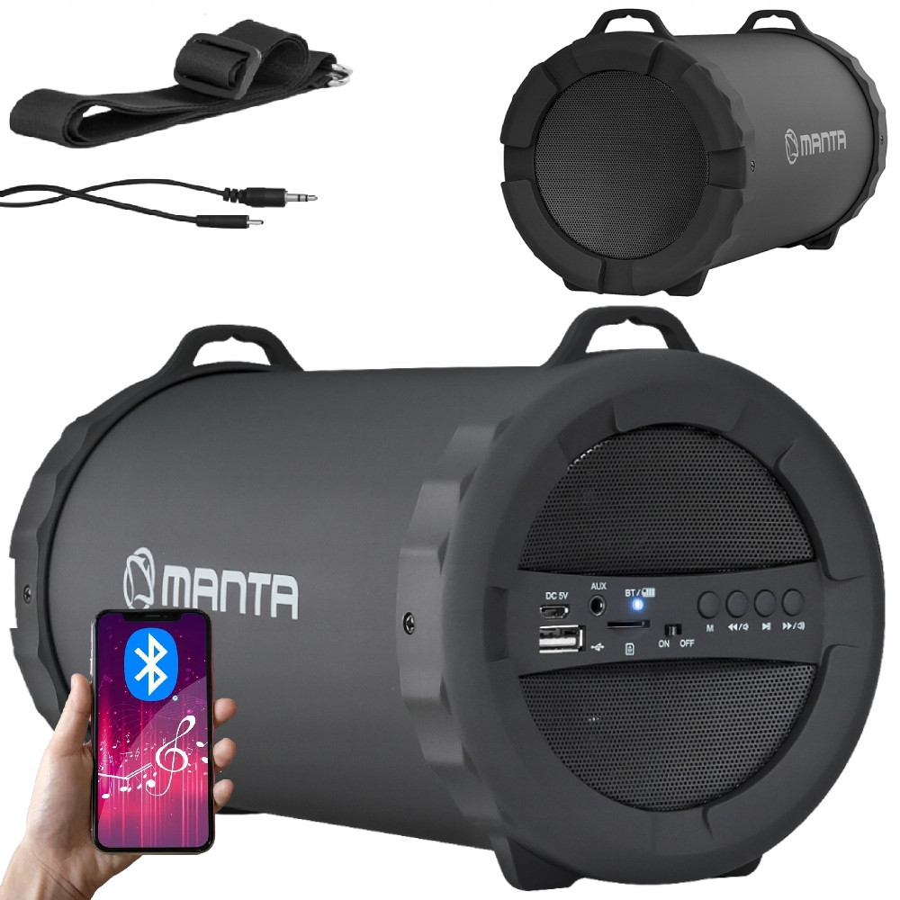 Přenosný Bluetooth Reproduktor Manta Pipe SPK204FM Subwoofer Usb Fm Auxin Tuba