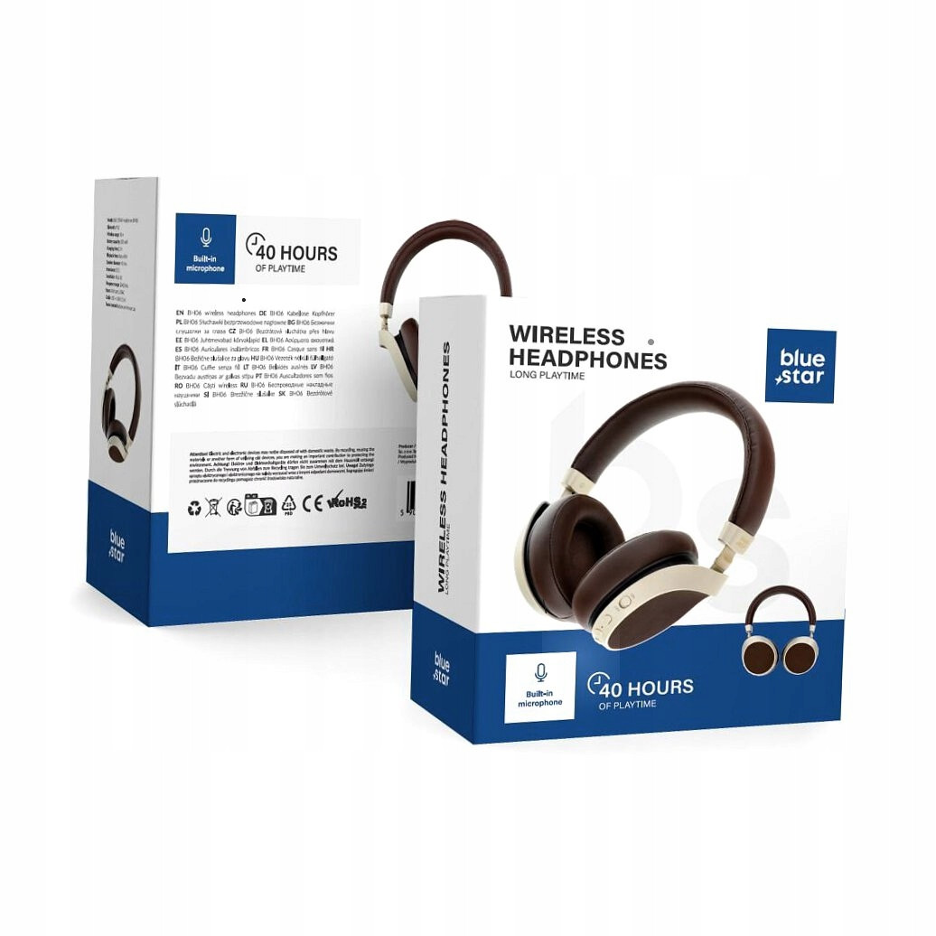 Sluchátka náhlavní Blue Star BH06 hnědá