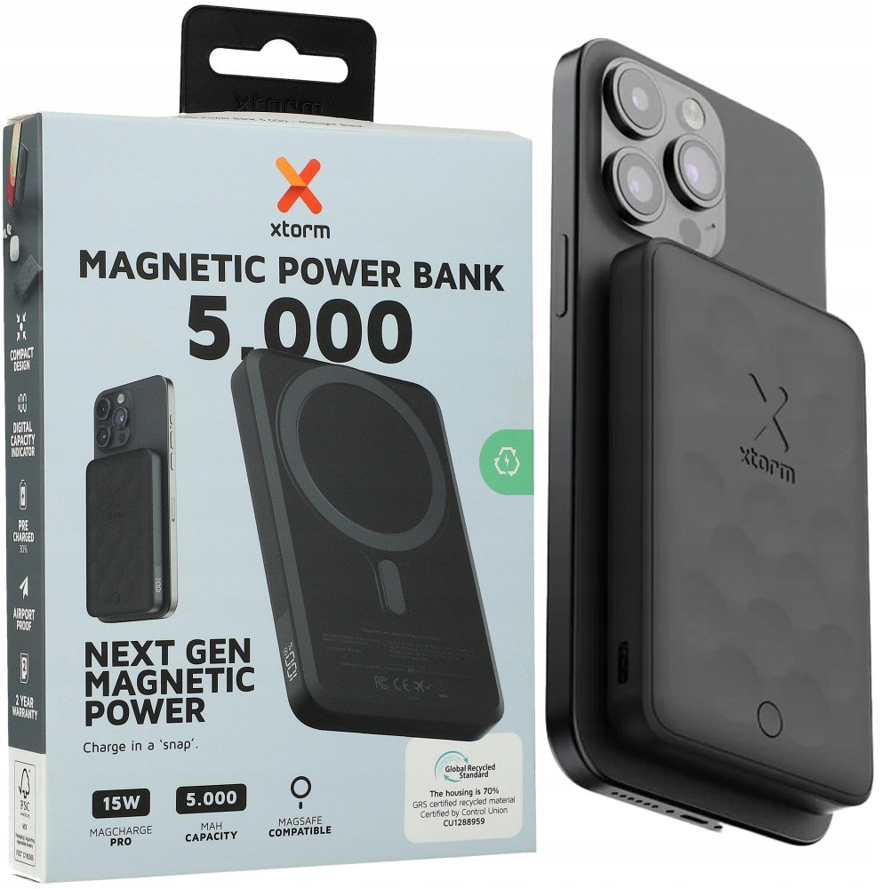 Power banka pro MagSafe, tenká až 5000mAh 18W Usb-c kabel Xtorm, rychlá