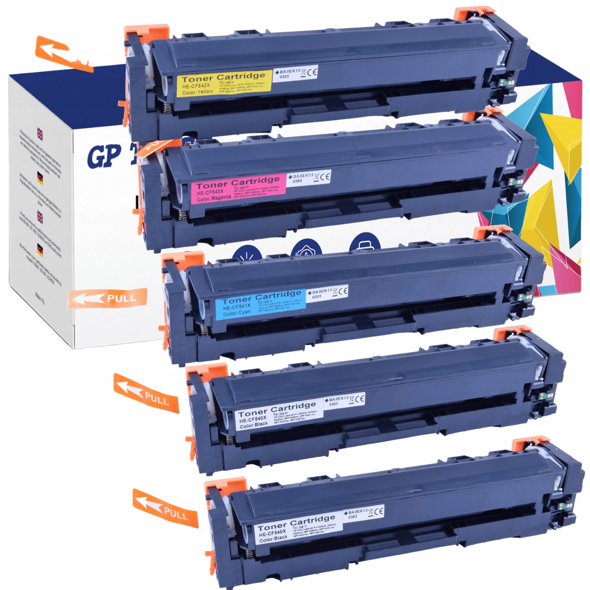 5x Toner Pro Hp Color Laserjet Mfp M281FDW CF540X