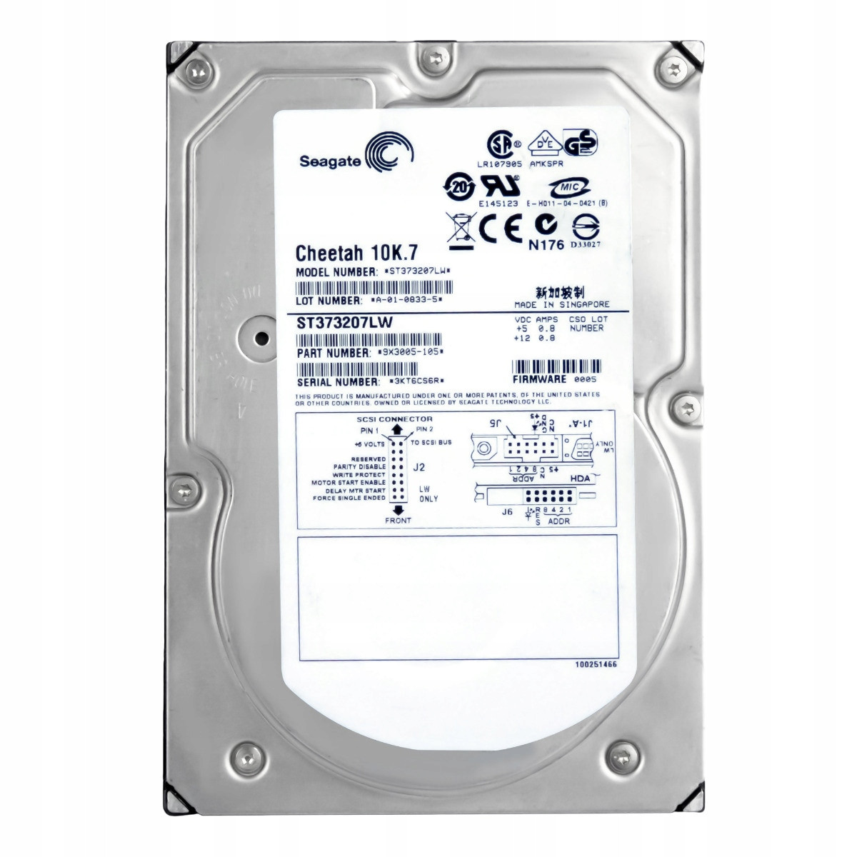 Seagate Cheetah 10K,7 73GB 10K Ultra320 Scsi 3,5'' ST373207LW